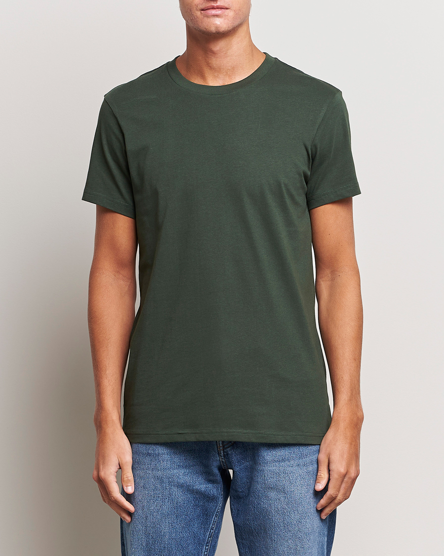 Mies | Bread & Boxers | Bread & Boxers | Heavy Cotton Crew Neck T-shirt Forest Green