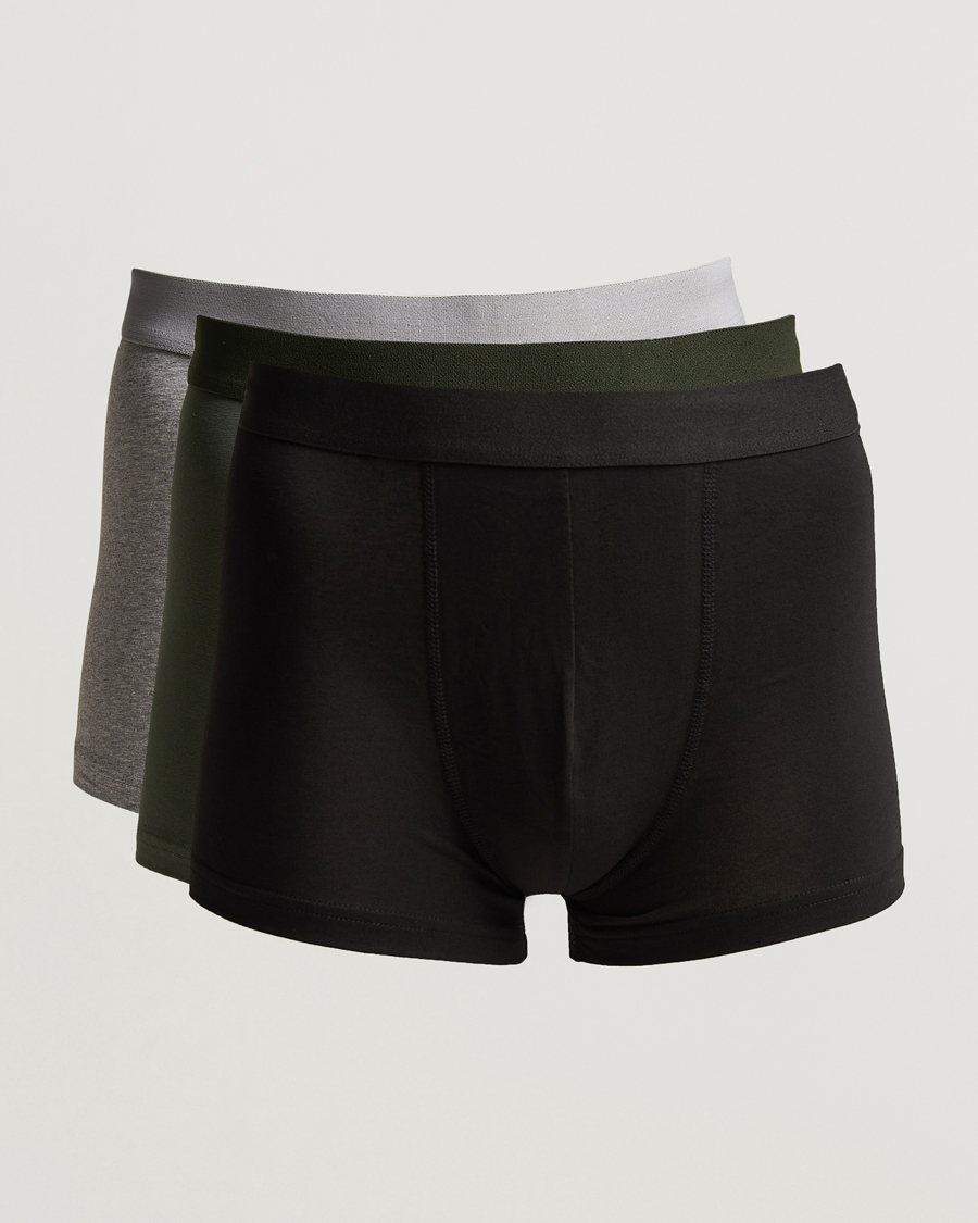 Mies | Alusvaatteet | Bread & Boxers | 3-Pack Boxer Brief Black/Grey/Forest Green