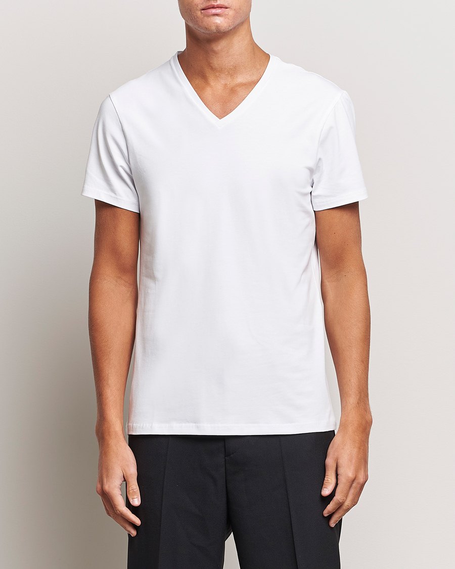 Mies | T-paidat | Bread & Boxers | 2-Pack V-Neck T-Shirt White