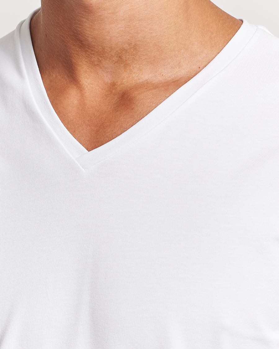 Mies | T-paidat | Bread & Boxers | 2-Pack V-Neck T-Shirt White