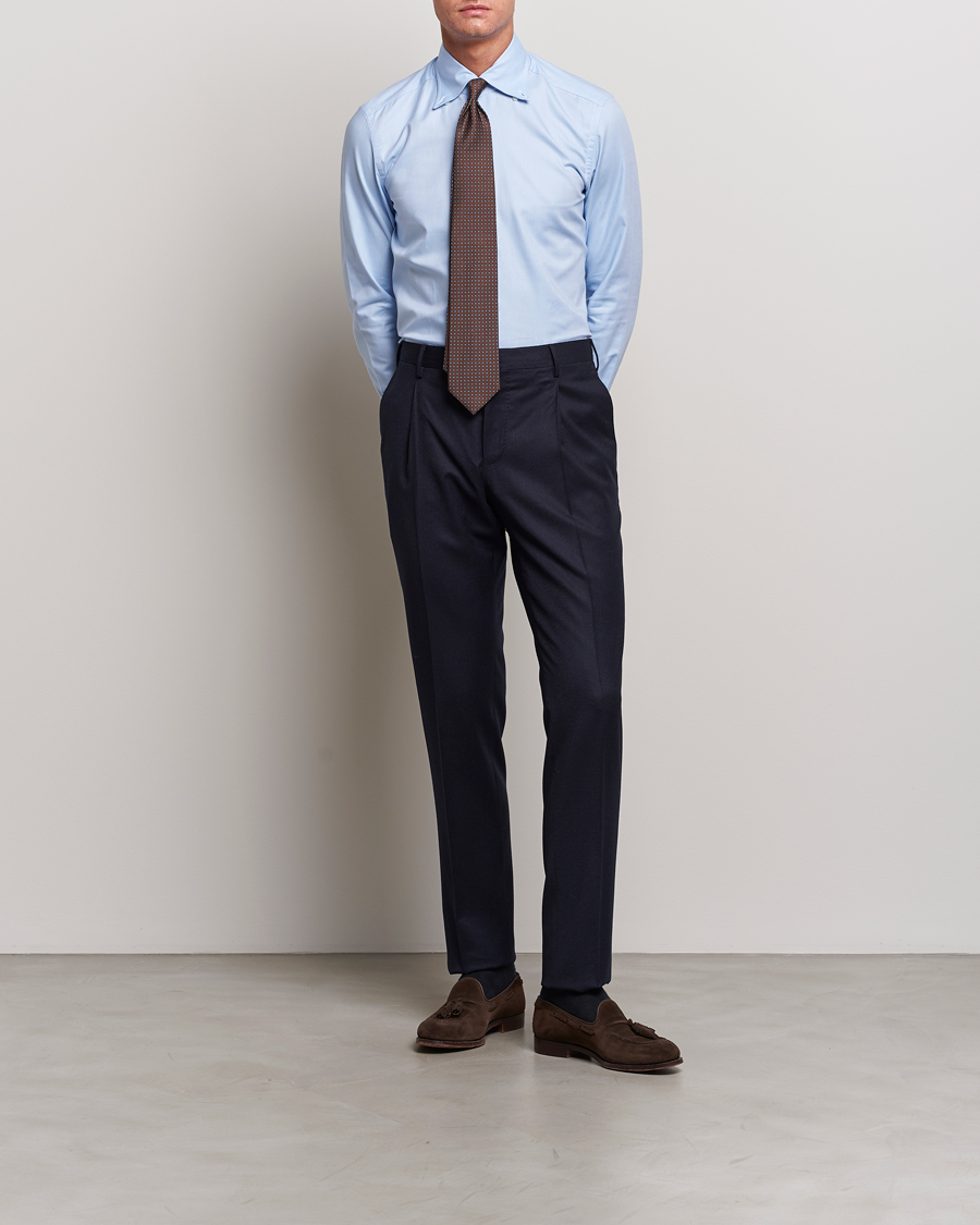 Mies | Kauluspaidat | Mazzarelli | Soft Washed Button Down Oxford Shirt Light Blue