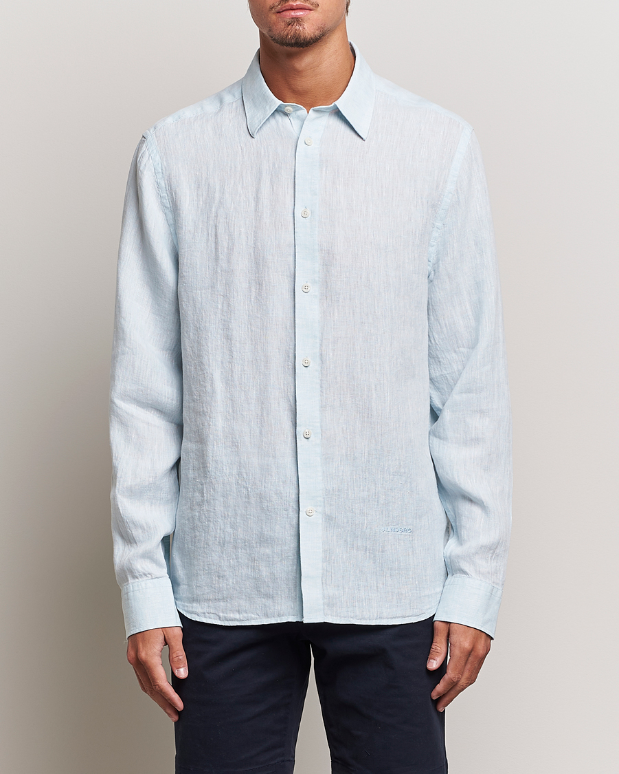 Mies |  | J.Lindeberg | Reg Fit Linen Melange Shirt Dream Blue