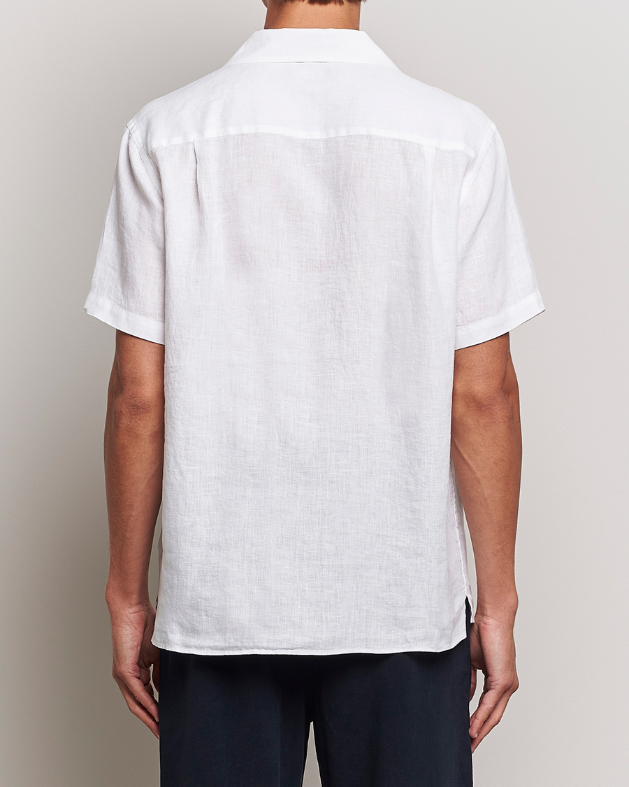 Mies | Kauluspaidat | J.Lindeberg | Reg Fit Linen Melange Short Sleeve Shirt White