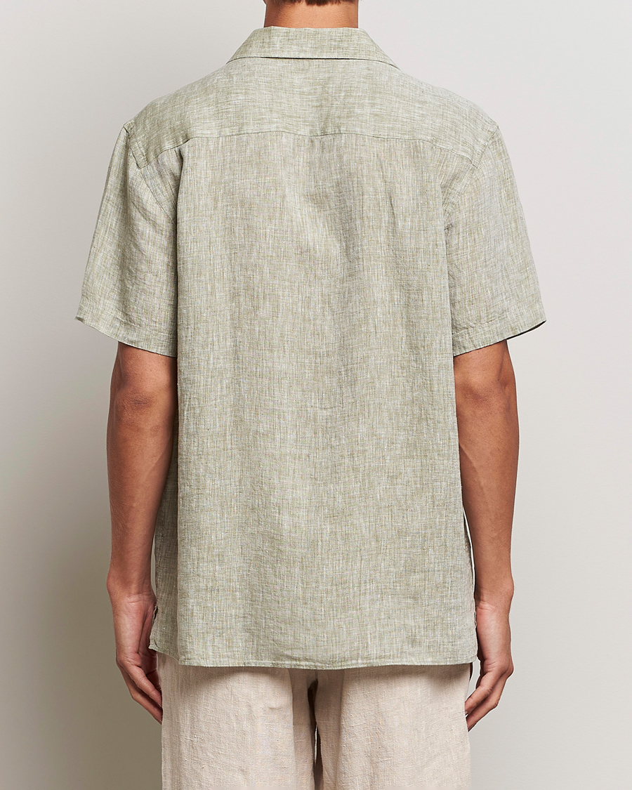 Mies | Kauluspaidat | J.Lindeberg | Reg Fit Linen Melange Short Sleeve Shirt Aloe