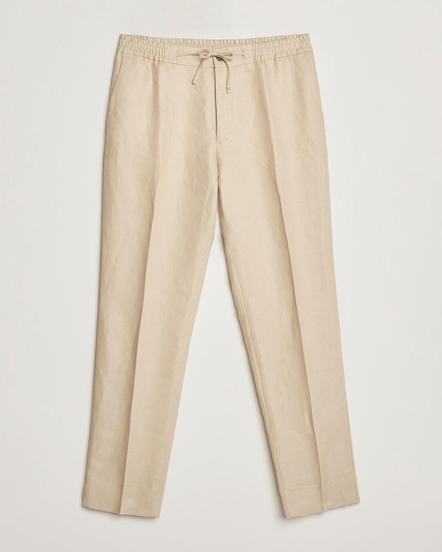 Mies | Housut | J.Lindeberg | Baron Tencel/Linen Trousers Safari Beige