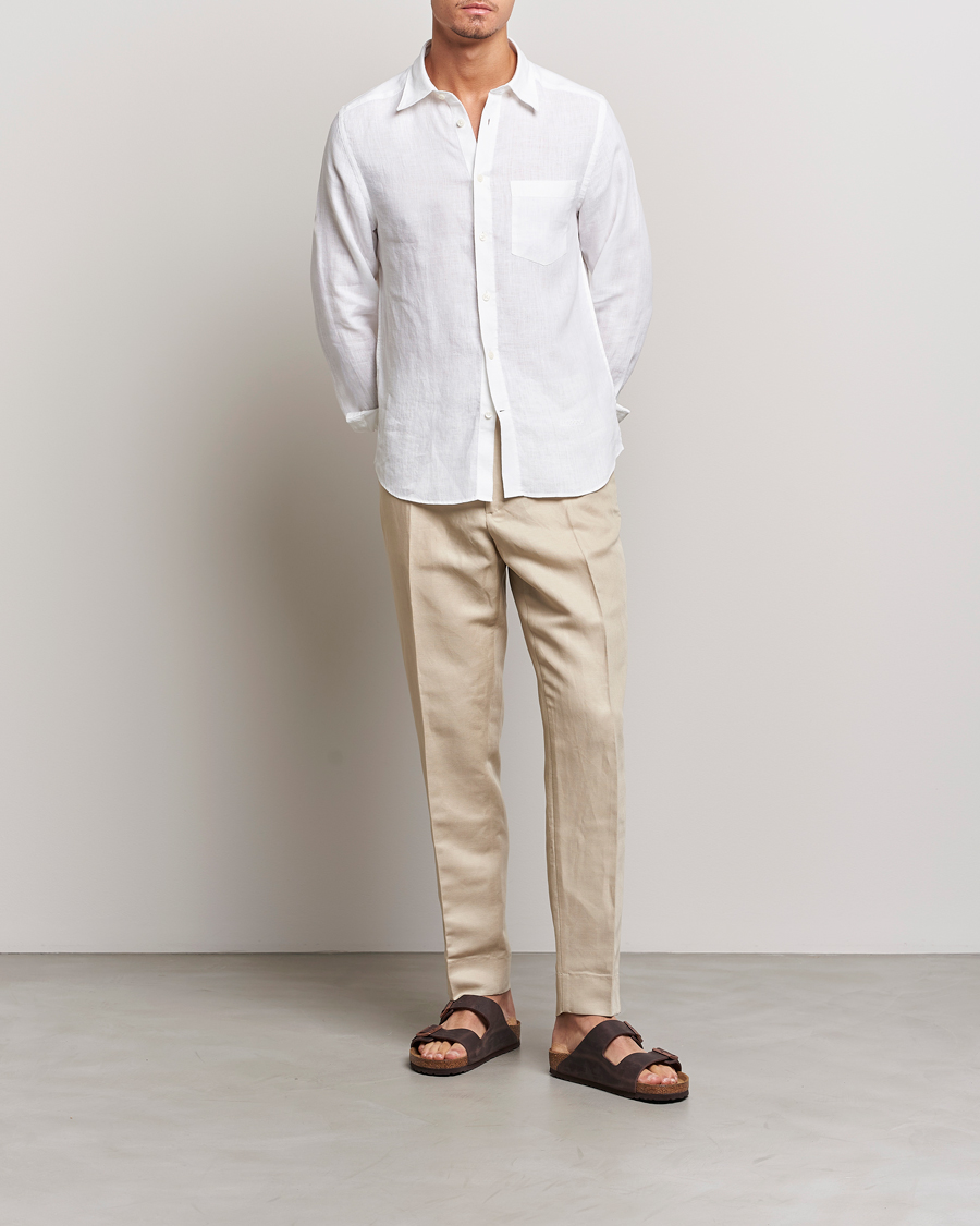 Mies | Housut | J.Lindeberg | Baron Tencel/Linen Trousers Safari Beige
