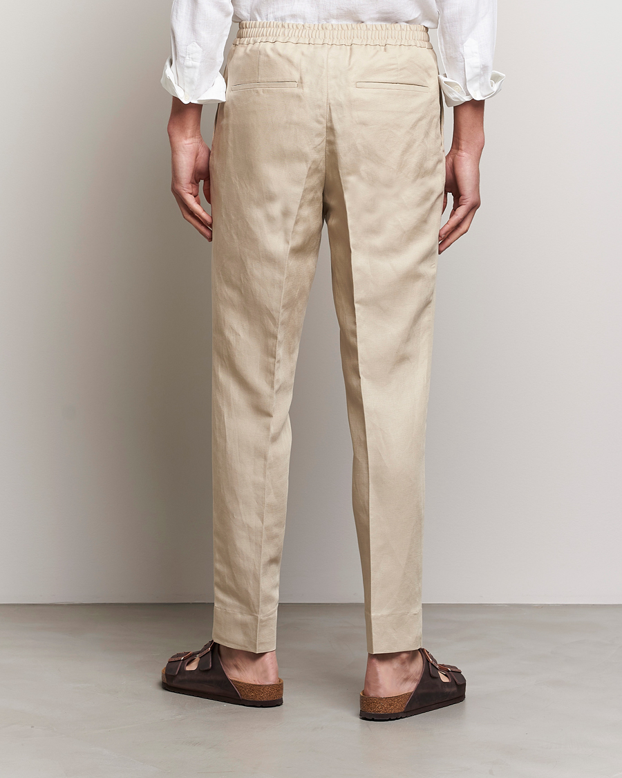 Mies | Housut | J.Lindeberg | Baron Tencel/Linen Trousers Safari Beige
