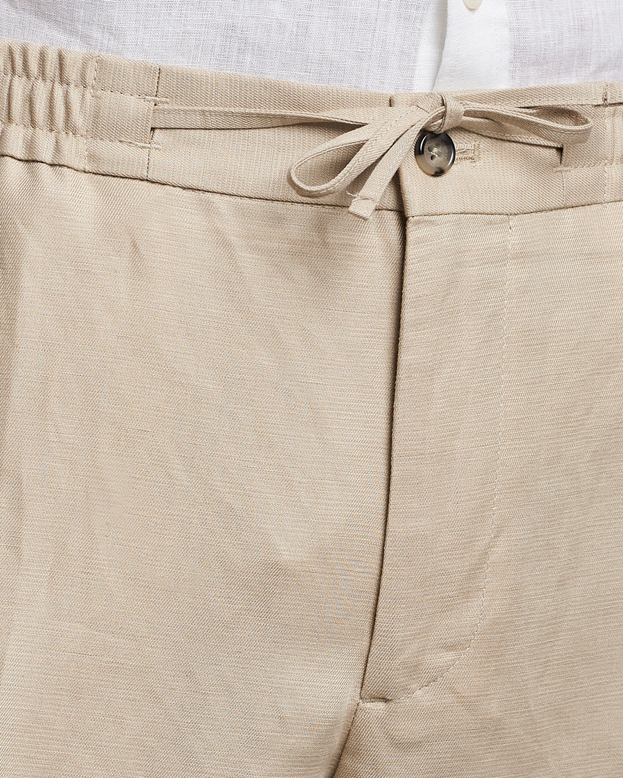Mies | Housut | J.Lindeberg | Baron Tencel/Linen Trousers Safari Beige