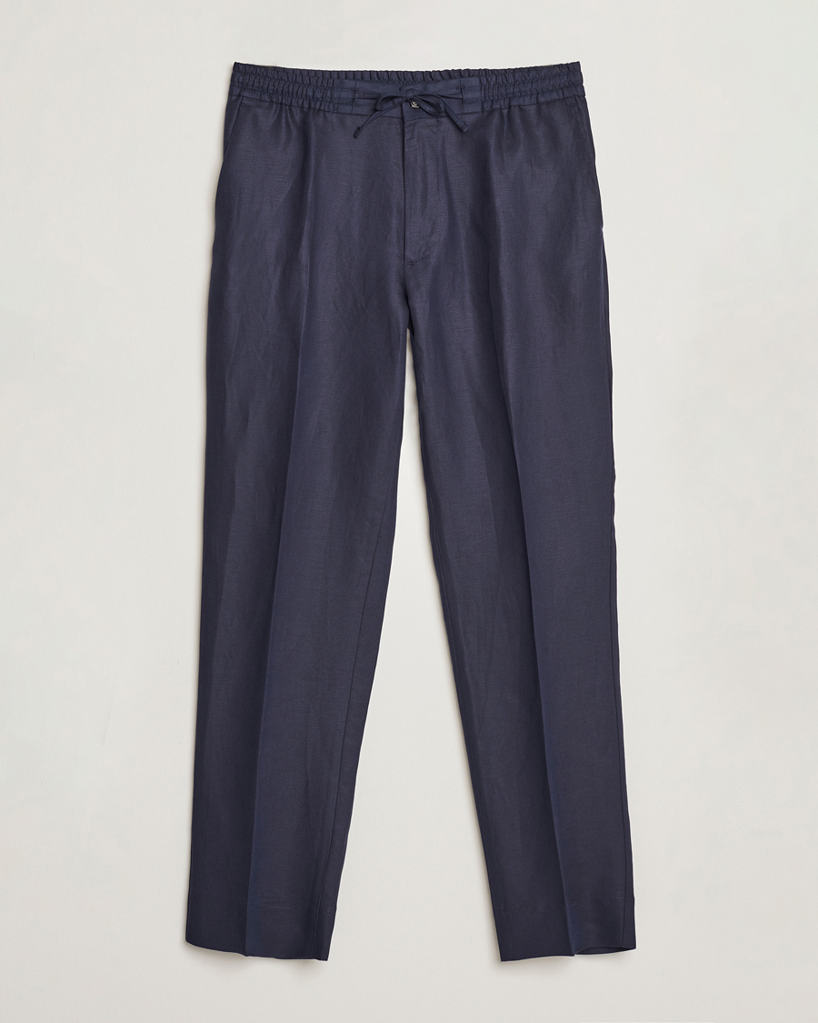 Mies | Housut | J.Lindeberg | Baron Tencel/Linen Trousers Navy