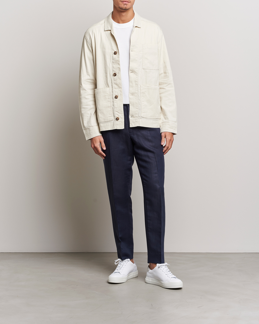 Mies | Housut | J.Lindeberg | Baron Tencel/Linen Trousers Navy
