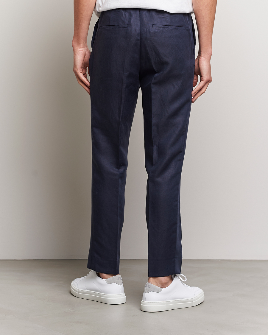 Mies | Housut | J.Lindeberg | Baron Tencel/Linen Trousers Navy