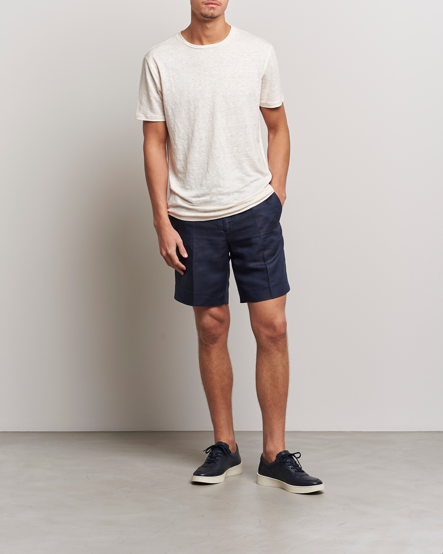 Mies | Shortsit | J.Lindeberg | Baron Tencel/Linen Shorts Navy
