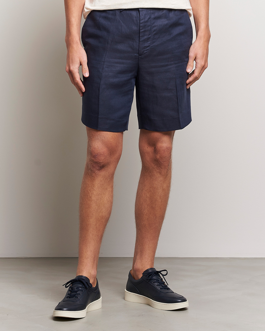 Mies |  | J.Lindeberg | Baron Tencel/Linen Shorts Navy