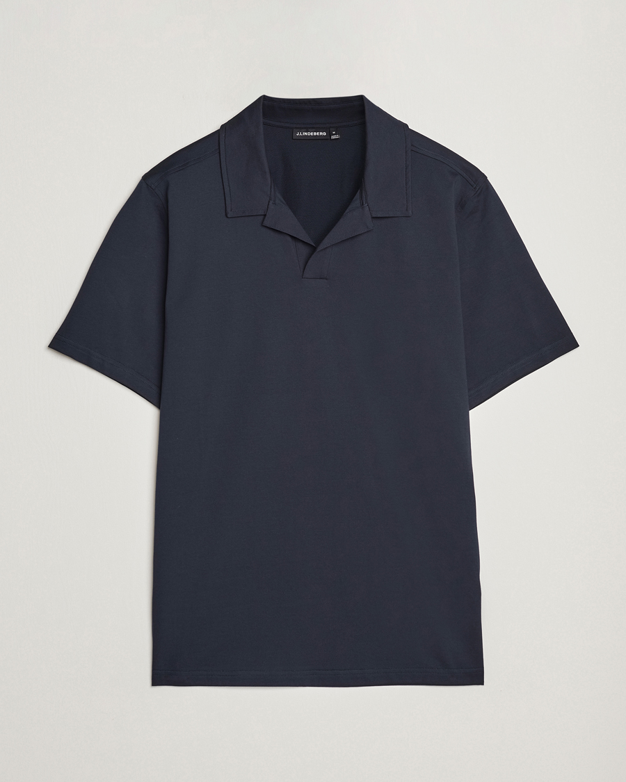 Mies | Pikeet | J.Lindeberg | Asher Open Collar Polo Shirt Navy