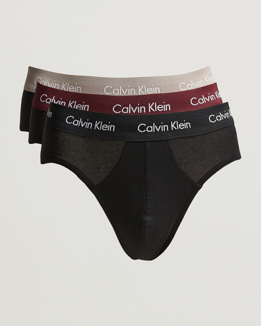 Mies |  | Calvin Klein | Cotton Stretch Hip Breif 3-Pack Black/Port Red/Grey