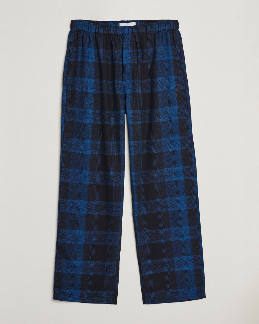 Mies | Yöpuvut ja kylpytakit | Calvin Klein | Flannel Pyjama Pants Black/Blue