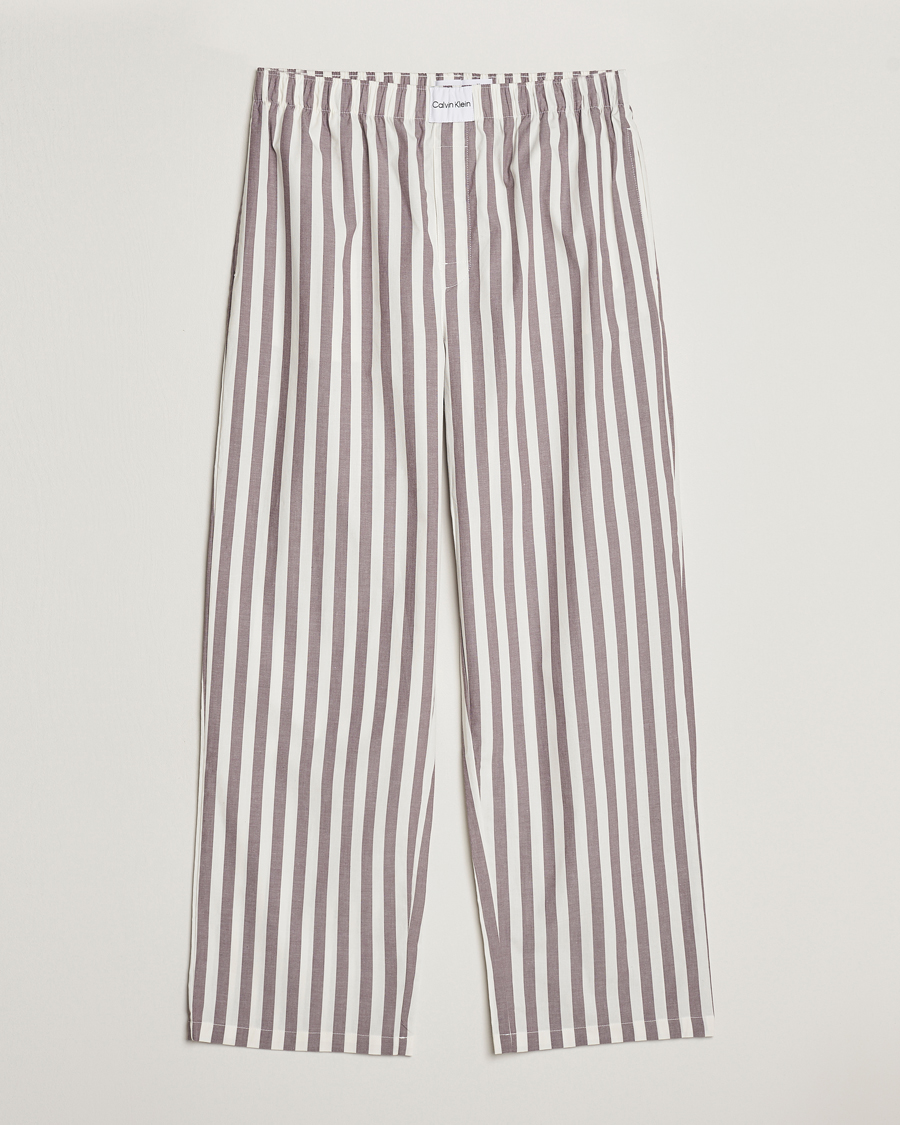 Mies | Yöpuvut ja kylpytakit | Calvin Klein | Cotton Striped Pyjama Pants White/Grey