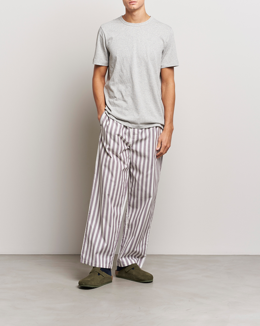 Mies | Yöpuvut ja kylpytakit | Calvin Klein | Cotton Striped Pyjama Pants White/Grey