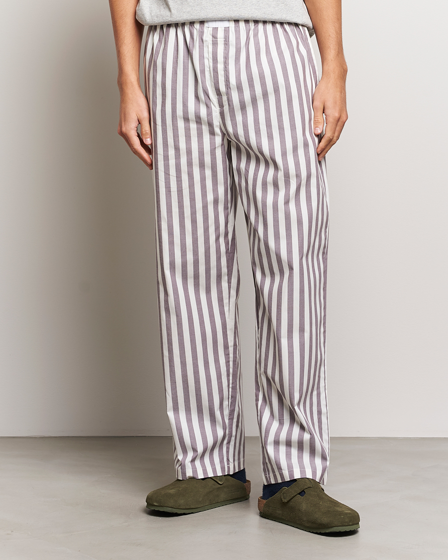 Mies | Yöpuvut | Calvin Klein | Cotton Striped Pyjama Pants White/Grey