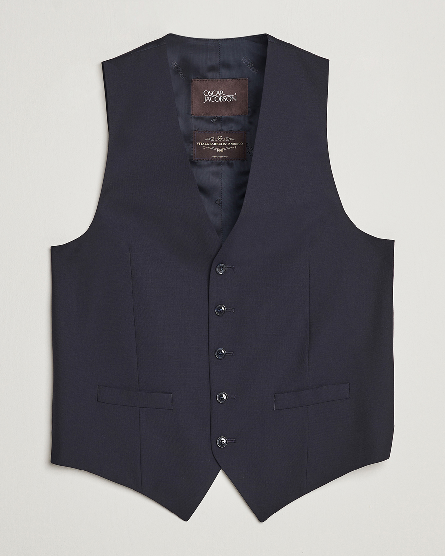 Mies | Pikkutakit | Oscar Jacobson | Carlo Wool Waistcoat Navy