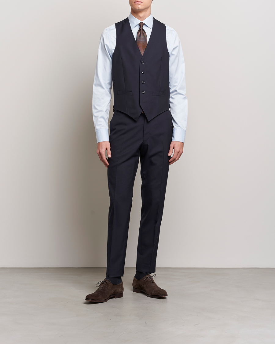 Mies | Pikkutakit | Oscar Jacobson | Carlo Wool Waistcoat Navy