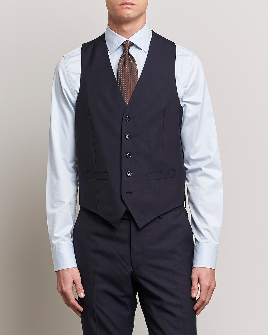 Mies | Pikkutakit | Oscar Jacobson | Carlo Wool Waistcoat Navy