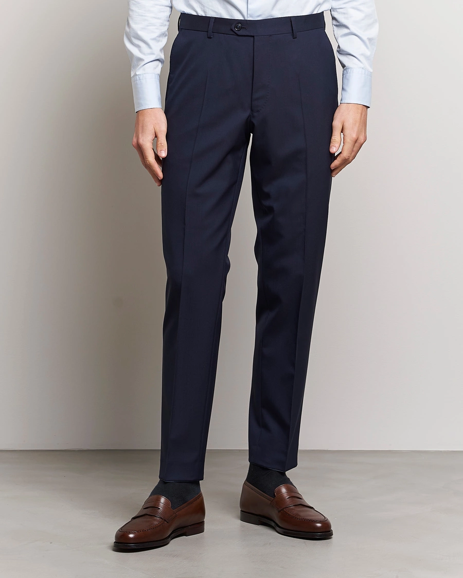 Mies |  | Oscar Jacobson | Denz Wool Trousers Blue