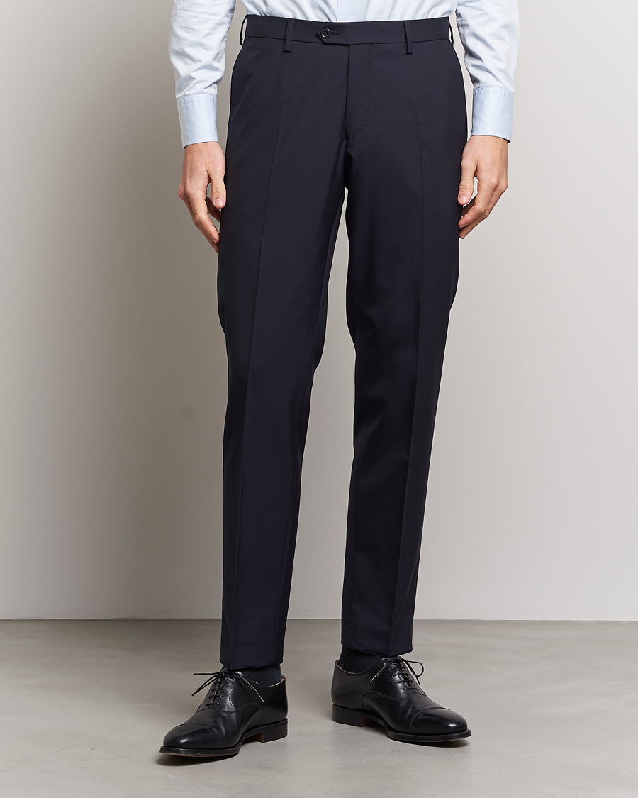 Mies | Puvut | Oscar Jacobson | Diego Wool Trousers Navy