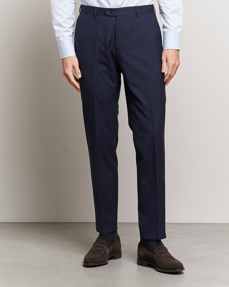 Mies | Puvut | Oscar Jacobson | Diego Wool Trousers Blue