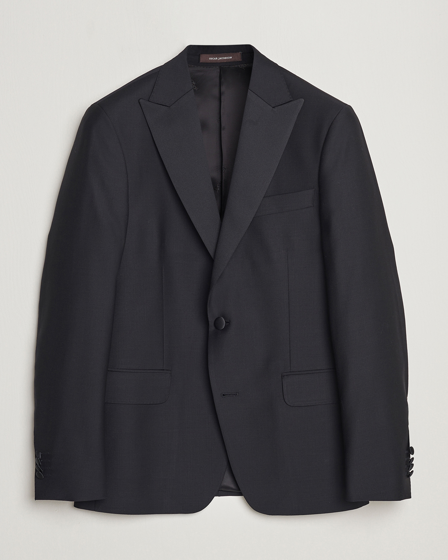 Mies | Pikkutakit | Oscar Jacobson | Elder Wool Tuxedo Blazer Black