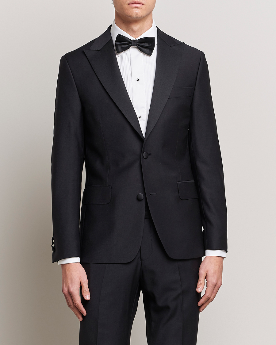 Mies | Pikkutakit | Oscar Jacobson | Elder Wool Tuxedo Blazer Black