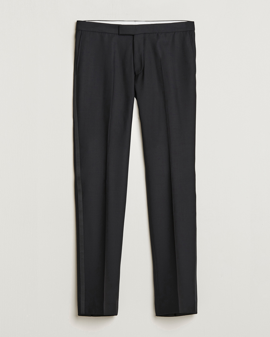 Mies | Housut | Oscar Jacobson | Devon Wool Tuxedo Trousers Black