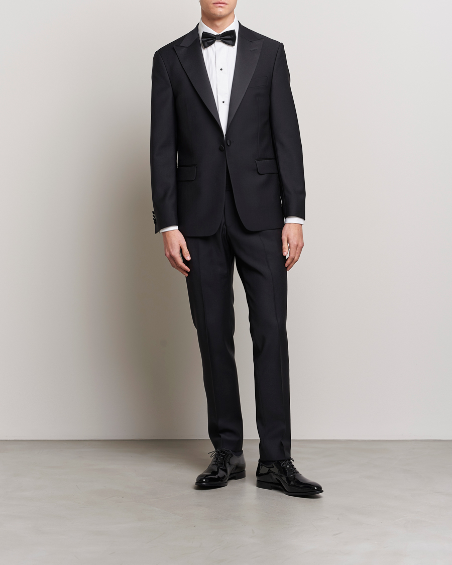 Mies | Housut | Oscar Jacobson | Devon Wool Tuxedo Trousers Black