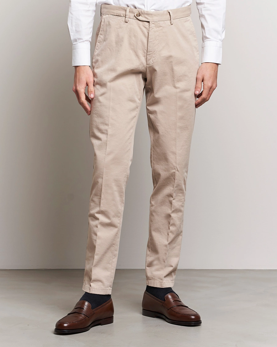 Mies | Housut | Oscar Jacobson | Danwick Cotton Trousers Beige