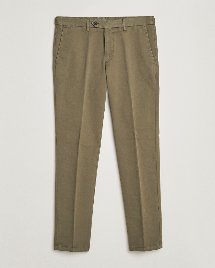 Mies | Chinot | Oscar Jacobson | Danwick Cotton Trousers Olive