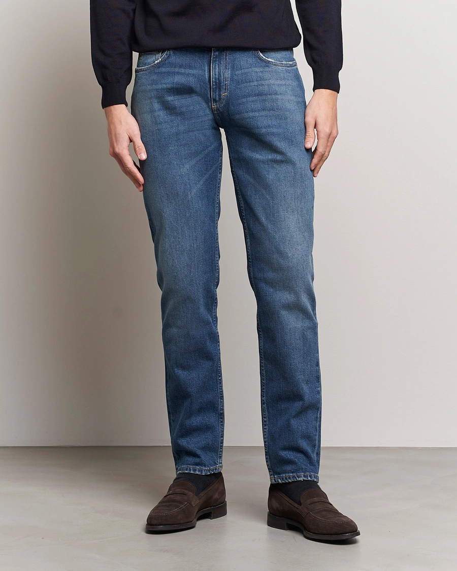 Mies | Siniset farkut | Oscar Jacobson | Albert Cotton Stretch Jeans Vintage Wash