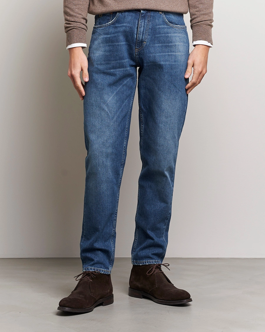 Mies | Tapered fit | Oscar Jacobson | Karl Cotton Stretch Jeans Vintage Wash
