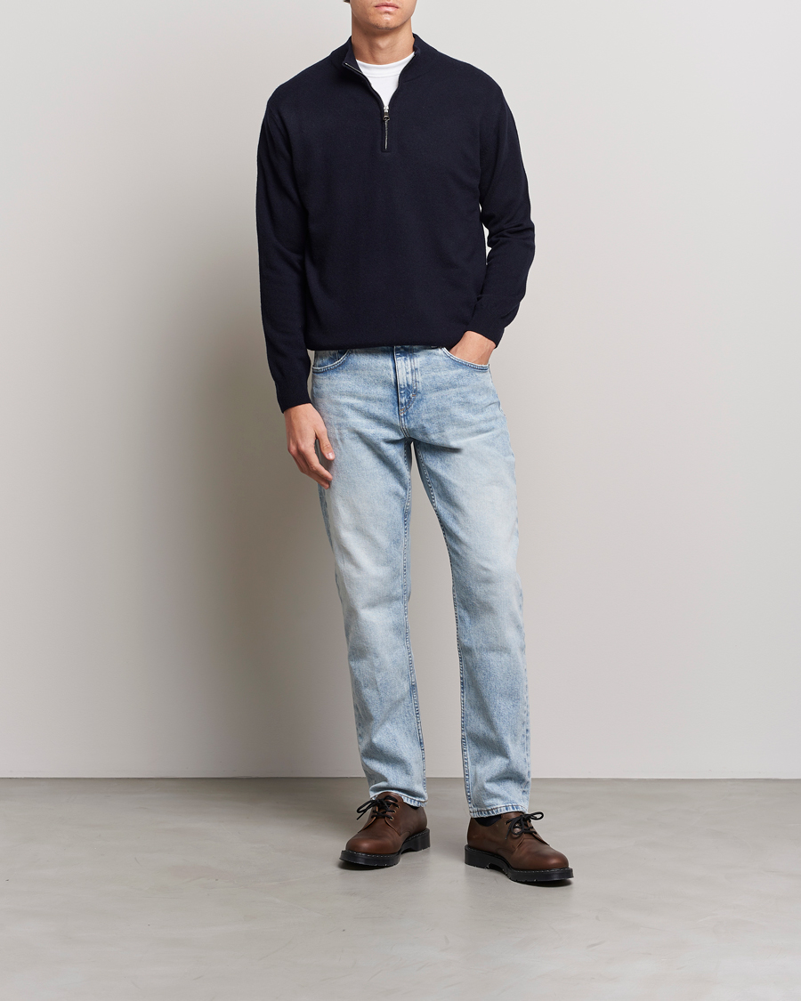 Mies | Puserot | Oscar Jacobson | Patton Wool Half-Zip Navy