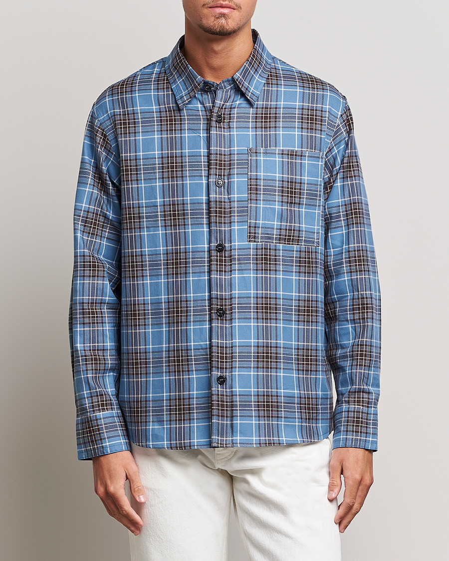 Mies |  | A.P.C. | Graham Checked Overshirt Clear Blue