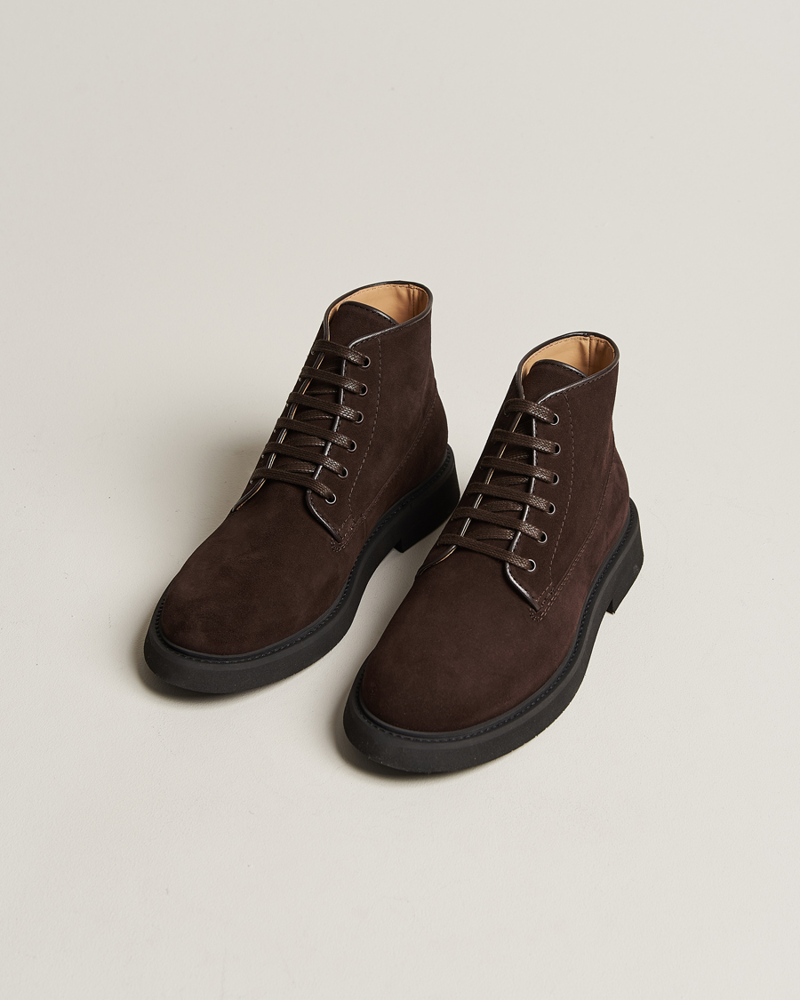 Mies | A.P.C. | A.P.C. | Suede Lace Up Boots Dark Brown