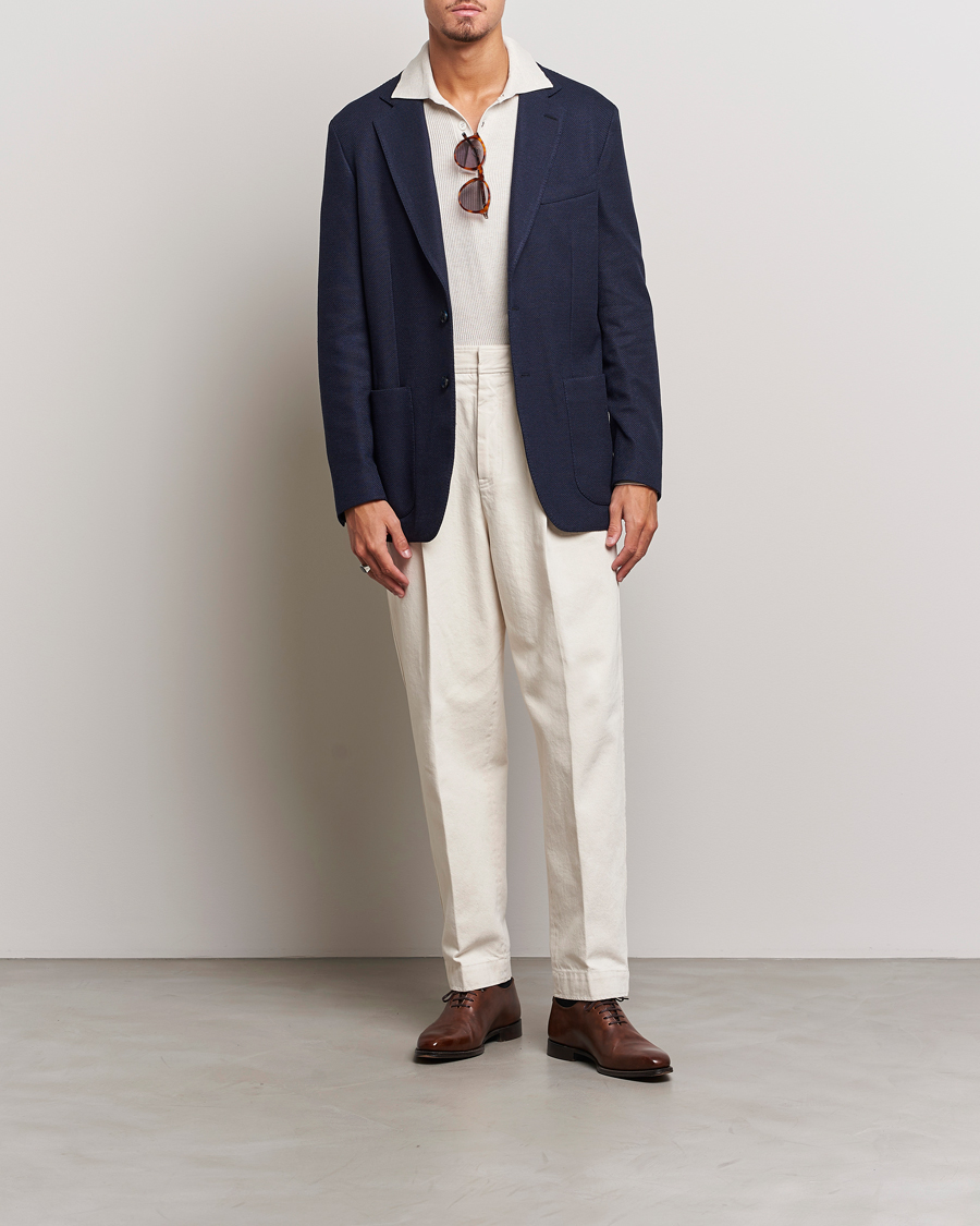 Mies | Pikkutakit | Brioni | Wool/Silk Jacquard Jersey Blazer Navy