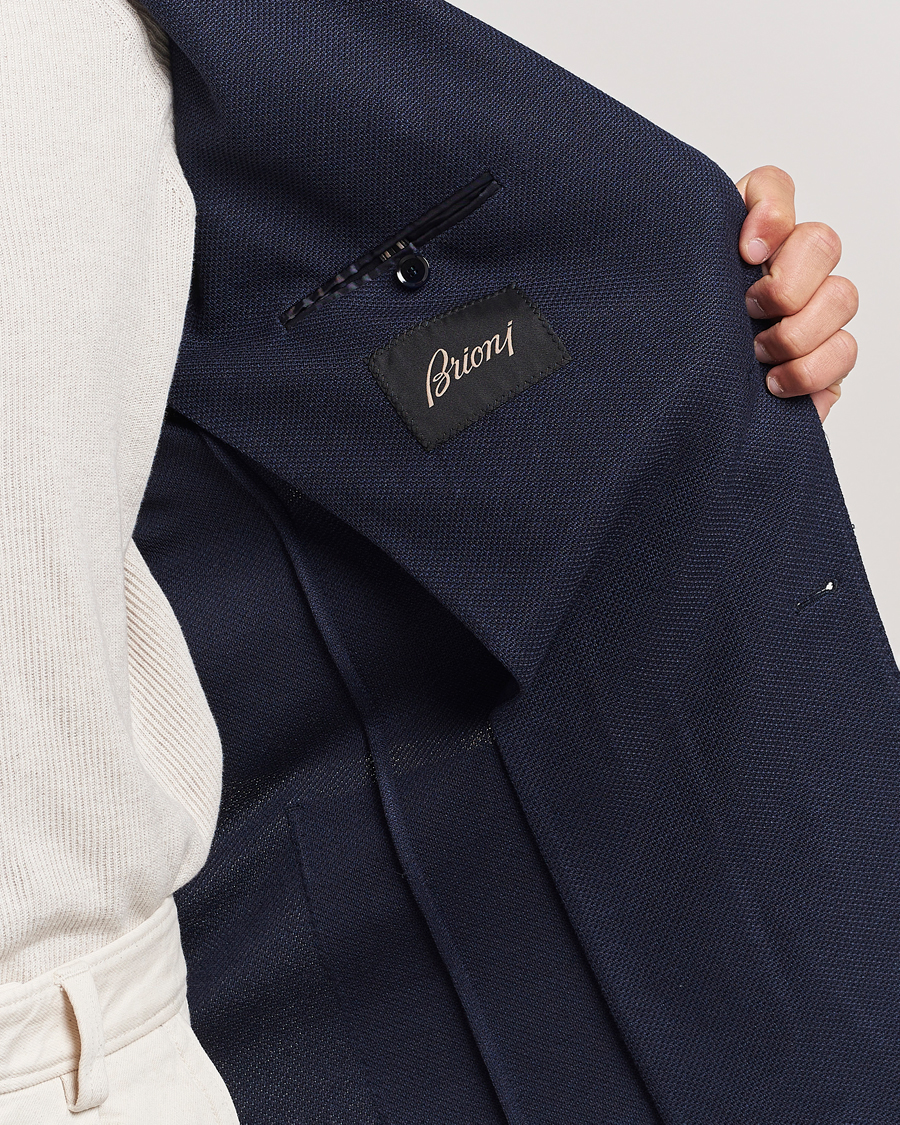 Mies | Pikkutakit | Brioni | Wool/Silk Jacquard Jersey Blazer Navy