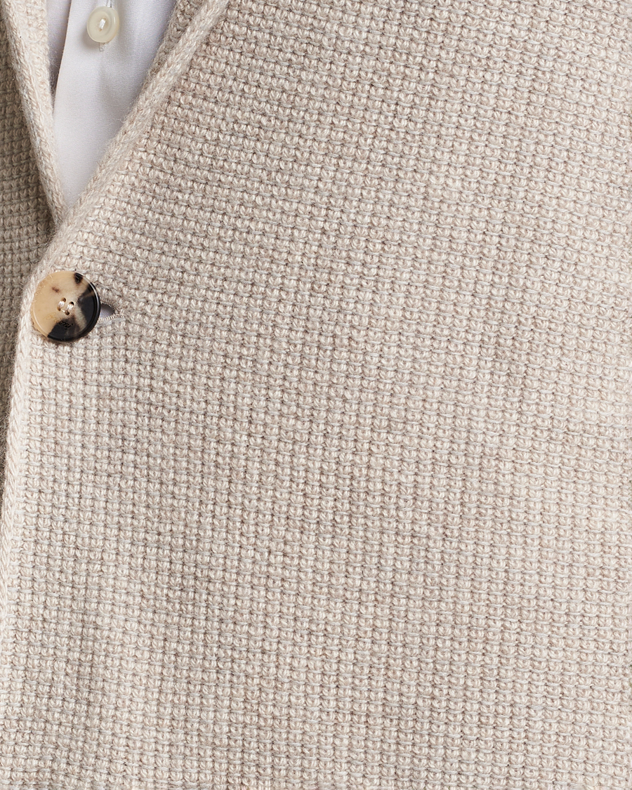 Mies | Puserot | Brioni | Cashmere Jacquard Cardigan Beige