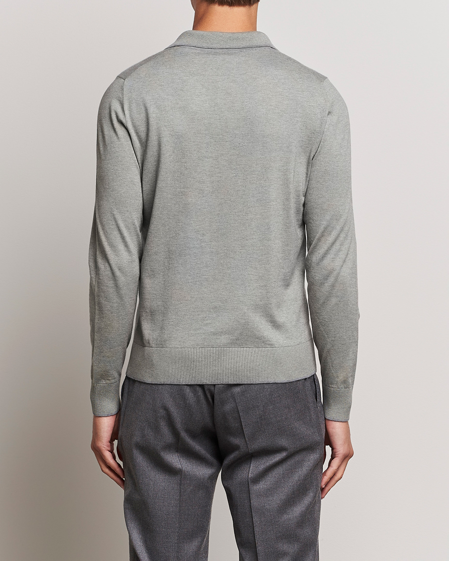 Mies | Puserot | Brioni | Cashmere Blend Long Sleeve Polo Sage