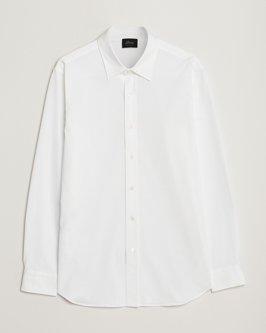 Mies | Kauluspaidat | Brioni | Soft Cotton Jersey Shirt White