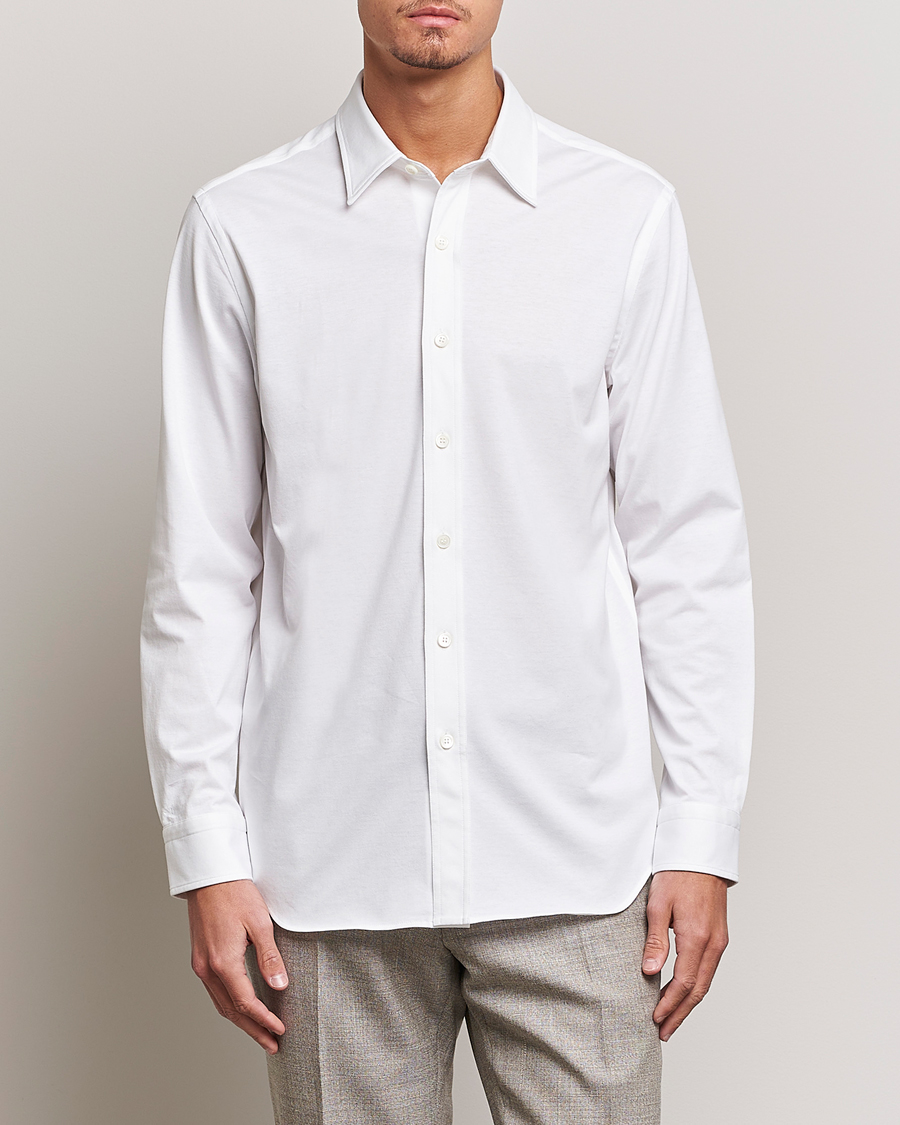 Mies | Kauluspaidat | Brioni | Soft Cotton Jersey Shirt White