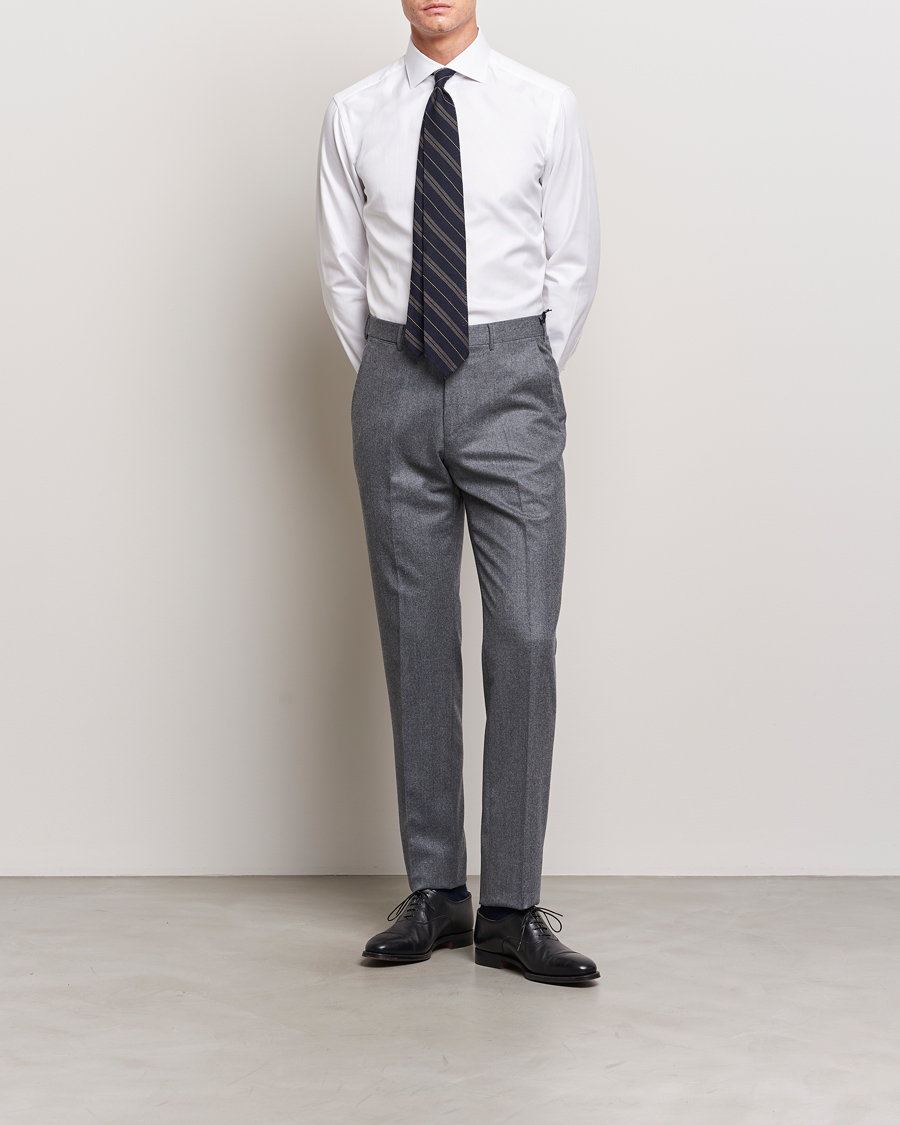 Mies | Kauluspaidat | Brioni | Slim Fit Royal Oxford Dress Shirt White