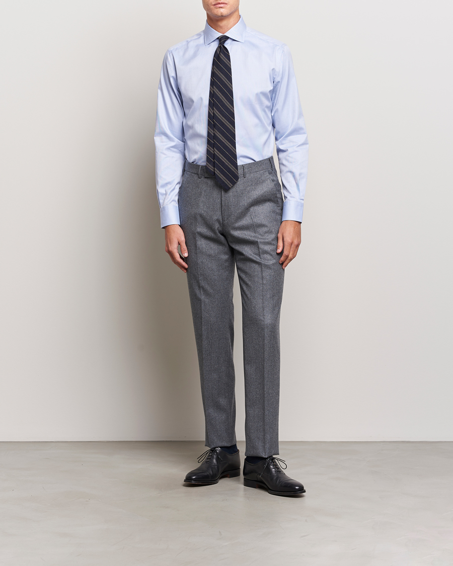 Mies | Kauluspaidat | Brioni | Slim Fit Royal Oxford Dress Shirt Light Blue