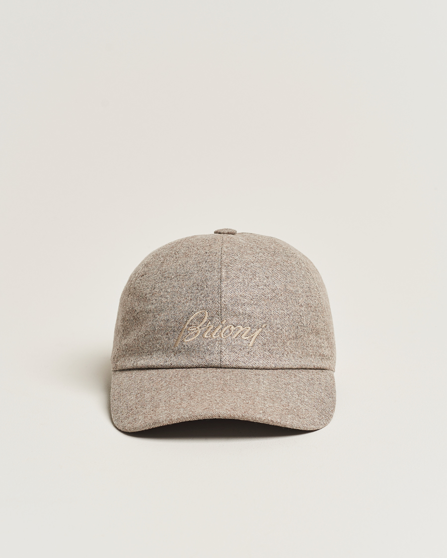Mies | Brioni Soft Flannel Baseball Cap Beige Melange | Brioni | Soft Flannel Baseball Cap Beige Melange