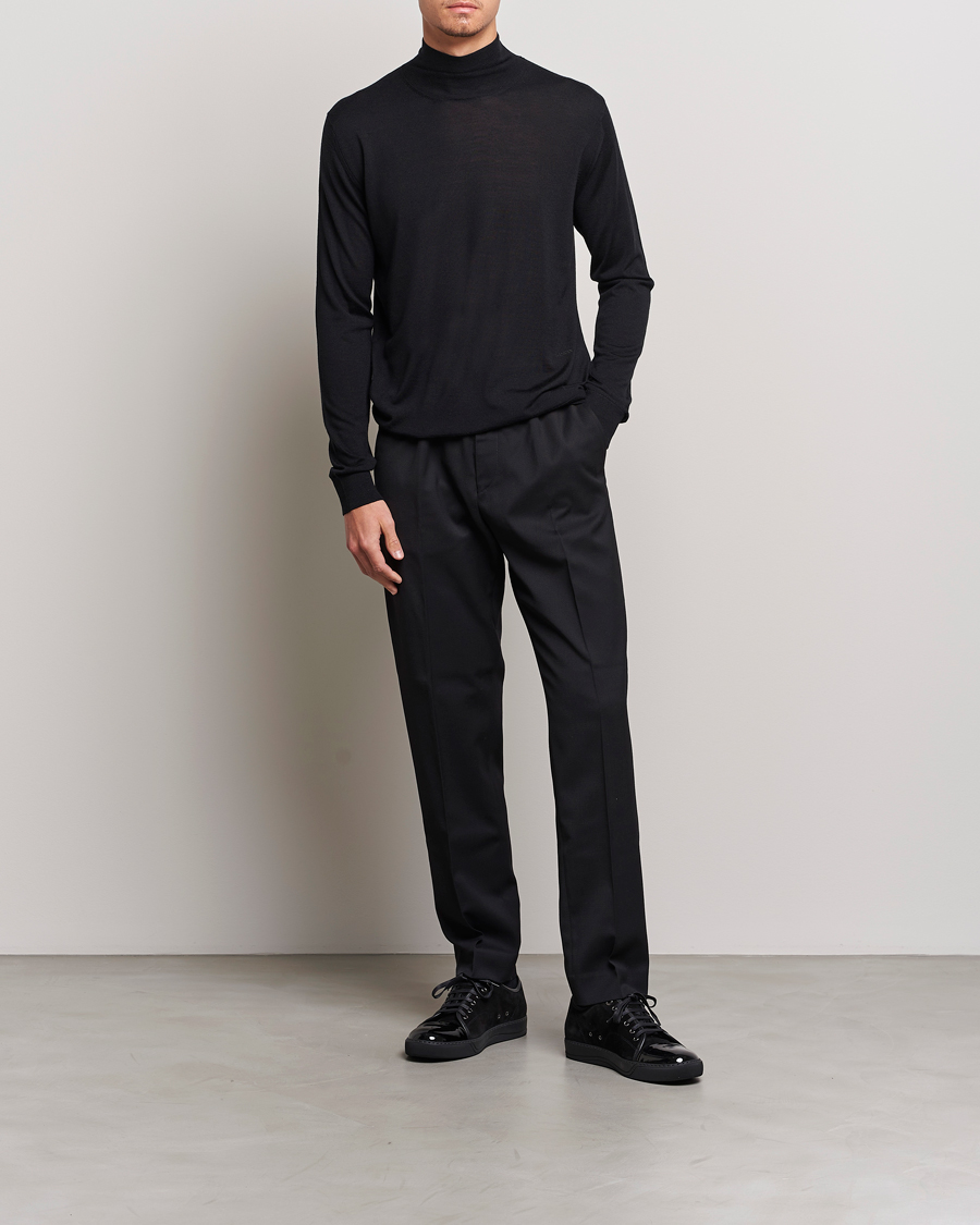 Mies | Puserot | Lanvin | Wool/Silk Rollneck Black